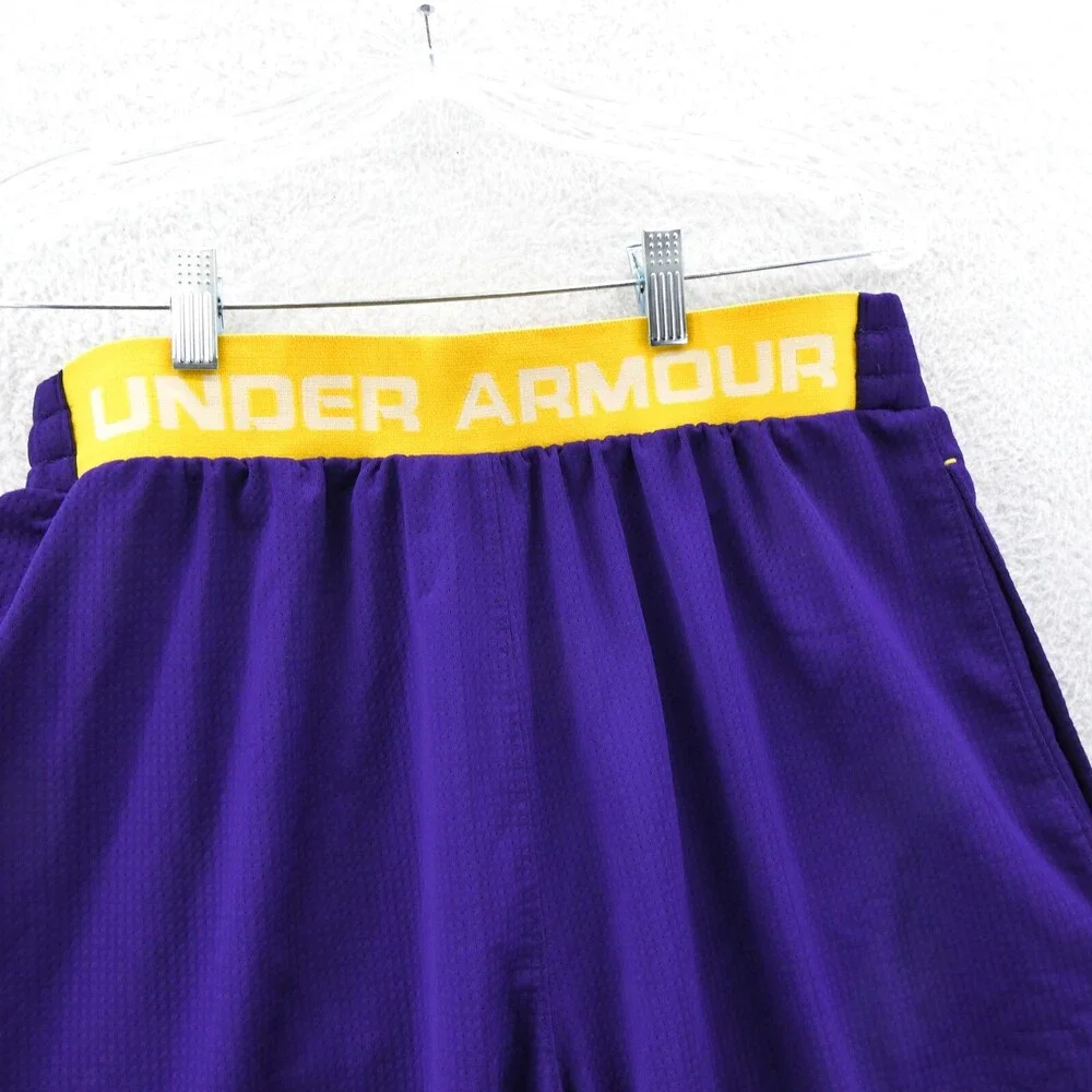 Under Armour Shorts Small Loose Mens Purple‎ Athletic Basketball Gym Vtg Lakers